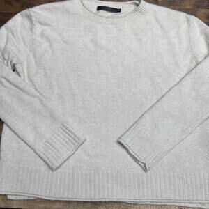 Jenni Kayne Cashmere Wool Blend Sweater Sz Large Everyday Knit Cabin Oatmeal